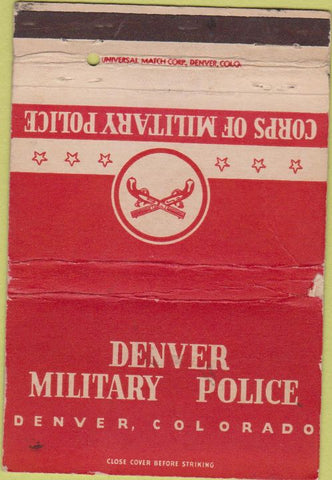 Matchbook Cover - Denver Military Police CO WEAR 40 Strike