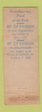 Matchbook Cover - Bit of Sweden Hollywood San Francisco CA WEAR