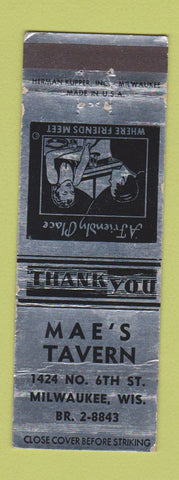 Matchbook Cover - Mae's Tavern Milwaukee WI WEAR