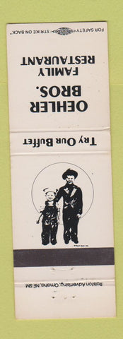 Matchbook Cover - Oehler Bros Resaturant Sergeant Bluff IA Blair NE