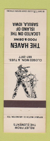 Matchbook Cover - The Haven Sabula IA restaurant