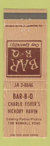 Matchbook Cover - BBQ Charlie Fisher's Kansas City MO