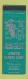 Matchbook Cover - Jimmy's Barber Shop Monrovia CA