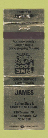 Matchbook Cover - James Restaurant San Fernando CA WEAR