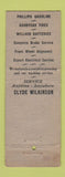 Matchbook Cover - Clyde Wilkinson oil gas Davenport IA WORN