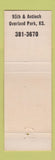 Matchbook Cover - Valley Inn Overland Park KS