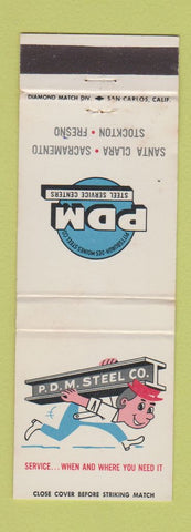 Matchbook Cover - PDM Steel Santa Clara Sacramento Stockton CA