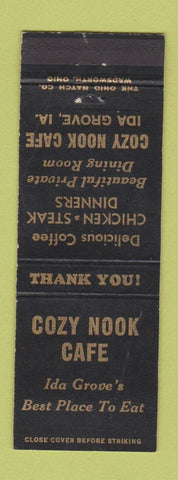 Matchbook Cover - Cozy Nook Cafe Ida Grove IA WEAR