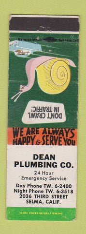Matchbook Cover - Dean Plumbing Selma CA