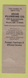Matchbook Cover - Dean Plumbing Selma CA