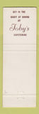 Matchbook Cover - Toby's Cafeterias Miami FL