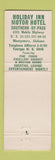 Matchbook Cover - Holiday Inn Montgomery AL