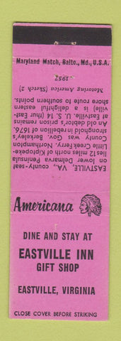 Matchbook Cover - Eastville Inn Gift Shop VA Perkins Americana