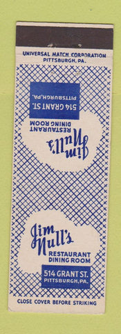Matchbook Cover - Jim Null's Restaurant Pittsburgh PA