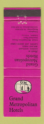 Matchbook Cover - Grand Metropolitan Hotels Ireland London Paris