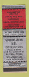 Matchbook Cover - Southwestern Mill El Paso TX WEAR