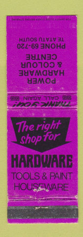 Matchbook Cover - Power Hardware Colour Center Atatu New Zealand WEAR