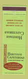 Matchbook Cover - Heritage Cafeterias Springfield MO