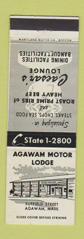 Matchbook Cover - Agawam Motor Lodge MA
