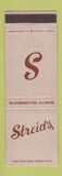 Matchbook Cover - Streid's Bloomington IL