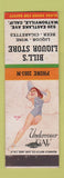 Matchbook Cover - Bill's Liquor Store Watsonville CA pinup WORN