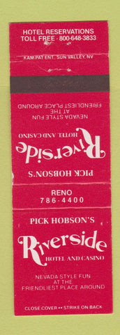 Matchbook Cover - Pick Hobson's Riverside Hotel Casino Reno NV