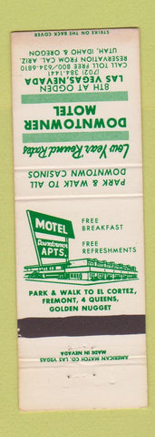 Matchbook Cover - Downtowner Motel Las Vegas NV