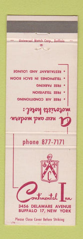 Matchbook Cover - Continental Inn Buffalo NY