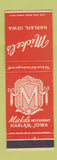 Matchbook Cover - Micke's Harlan IA restaurant