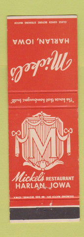 Matchbook Cover - Micke's Harlan IA restaurant