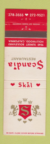 Matchbook Cover - Scandia Restaurant Hollywood CA