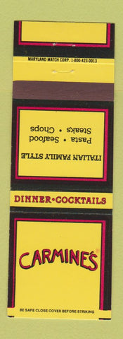 Matchbook Cover - Carmine's Italian REStaurant New York City