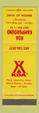 Matchbook Cover - KOA Camping Benson AZ