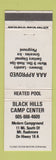 Matchbook Cover - Black Hills Camping Center Mount Rushmore SD