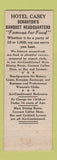 Matchbook Cover - Hotel Casey Scranton PA