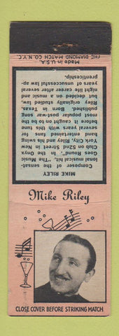 Matchbook Cover - Mike Riley Radio Music Diamond 1930s
