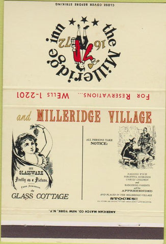 Matchbook Cover - Milleridge Inn Jericho LI NY 40 Strike