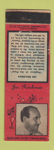 Matchbook Cover - Joe Reichman 1930's Diamond Radio WEAR music