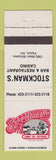 Matchbook Cover - Stockman's Bar Restaurant Casino Fallon NV