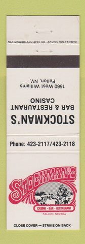Matchbook Cover - Stockman's Bar Restaurant Casino Fallon NV