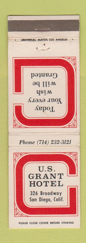 Matchbook Cover - US Grant Hotel San Diego CA