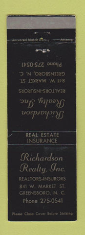 Matchbook Cover - Richardson Real Estate Greensboro NC WEAR