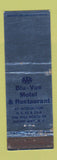 Matchbook Cover - Blue Vue Motel Restaurant Mount Airy NC