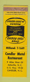 Matchbook Cover - Candler Motel Restaurant Candler NC WEAR