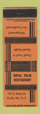 Matchbook Cover - Royal Palm Restaurant Rocky Mount NC WEAR