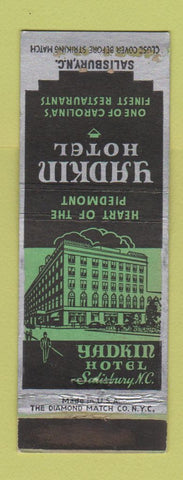 Matchbook Cover - Yadkin Hotel Salisbury NC WEAR