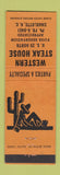 Matchbook Cover - Western Steak House Charlotte NC
