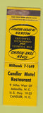 Matchbook Cover - Candler Motel Restaurant Candler NC WORN