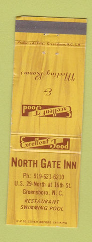 Matchbook Cover - North Gate Inn Greensboro NC WEAR