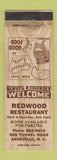 Matchbook Cover - Redwood Restaurant Asheville NC WORN